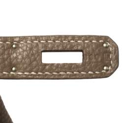 Hermès Etoupe Togo Leather Palladium Hardware Birkin 35 Bag