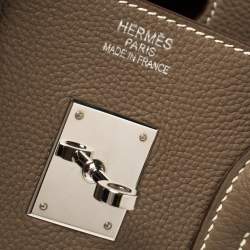 Hermès Etoupe Togo Leather Palladium Hardware Birkin 35 Bag