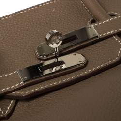 Hermès Etoupe Togo Leather Palladium Hardware Birkin 35 Bag