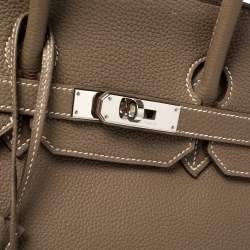 Hermès Etoupe Togo Leather Palladium Hardware Birkin 35 Bag