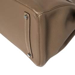 Hermès Etoupe Togo Leather Palladium Hardware Birkin 35 Bag