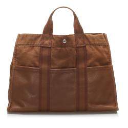 Pre Owned Hermes Brown Canvas  Fourre Tout MM Bag