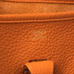 Pre Owned Hermès Orange Clemence Leather Evelyne III PM Bag