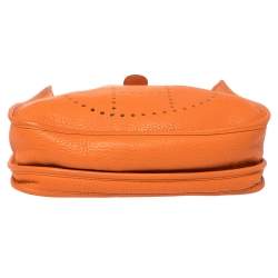 Pre Owned Hermès Orange Clemence Leather Evelyne III PM Bag