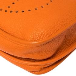 Pre Owned Hermès Orange Clemence Leather Evelyne III PM Bag