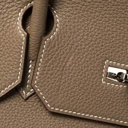 Hermes Etoupe Grey Togo Leather Palladium Hardware Birkin 40 Bag