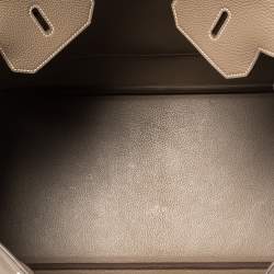 Hermes Etoupe Grey Togo Leather Palladium Hardware Birkin 40 Bag