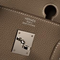 Hermes Etoupe Grey Togo Leather Palladium Hardware Birkin 40 Bag