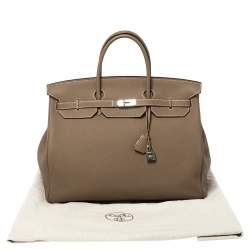 Hermes Etoupe Grey Togo Leather Palladium Hardware Birkin 40 Bag