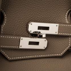 Hermes Etoupe Grey Togo Leather Palladium Hardware Birkin 40 Bag