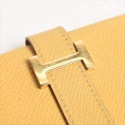 Pre Owned Hermes Yellow Epsom Leather Bearn Classic Wallet