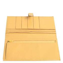Pre Owned Hermes Yellow Epsom Leather Bearn Classic Wallet