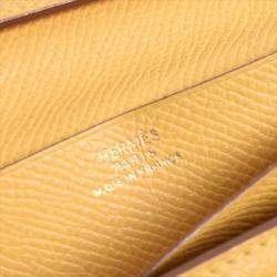 Pre Owned Hermes Yellow Epsom Leather Bearn Classic Wallet