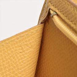 Pre Owned Hermes Yellow Epsom Leather Bearn Classic Wallet