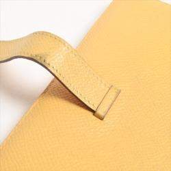 Pre Owned Hermes Yellow Epsom Leather Bearn Classic Wallet