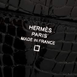 Pre Owned Hermes Black Shine Alligator Palladium Hardware Constance Wallet