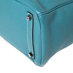 Hermes Blue Jean Clemence Leather Ruthenium Hardware Hac Birkin 28 Bag