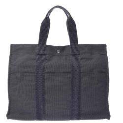 Hermes Grey Toile Canvas Herline GM Bag