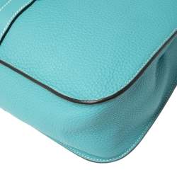 Pre Owned Hermes Blue Saint-Cyr Clemence Leather Palladium Hardware Halzan 31 Bag