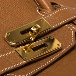 Pre Owned Hermes Gold Togo Leather Gold Hardware Birkin 35 Bag