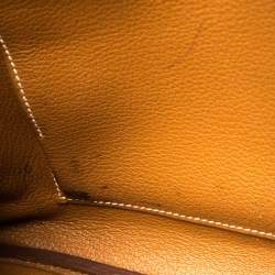 Pre Owned Hermes Gold Togo Leather Gold Hardware Birkin 35 Bag