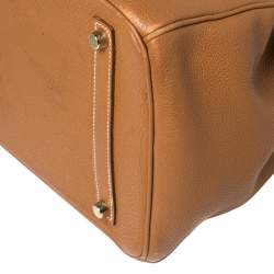 Pre Owned Hermes Gold Togo Leather Gold Hardware Birkin 35 Bag