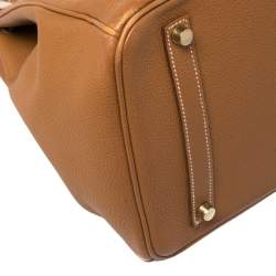 Pre Owned Hermes Gold Togo Leather Gold Hardware Birkin 35 Bag