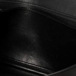 Pre Owned Hermes Black Leather Palladium Hardware Goodlock Clutch