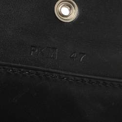 Pre Owned Hermes Black Leather Palladium Hardware Goodlock Clutch