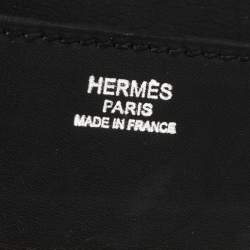 Pre Owned Hermes Black Leather Palladium Hardware Goodlock Clutch