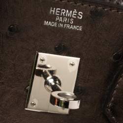 Hermes Havane Ostrich Palladium Hardware Birkin 25 Bag