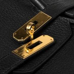Hermes Black Taurillon Clemence Leather Gold Hardware Birkin 35 Bag