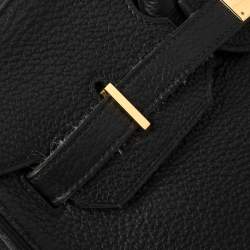 Hermes Black Taurillon Clemence Leather Gold Hardware Birkin 35 Bag