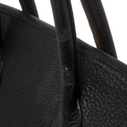 Hermes Black Taurillon Clemence Leather Gold Hardware Birkin 35 Bag