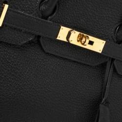 Hermes Black Taurillon Clemence Leather Gold Hardware Birkin 35 Bag