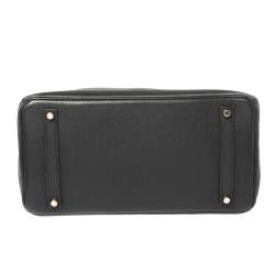 Hermes Black Taurillon Clemence Leather Gold Hardware Birkin 35 Bag
