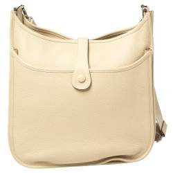 Pre Owned Hermes Parchemin Togo Leather Evelyne III GM Bag