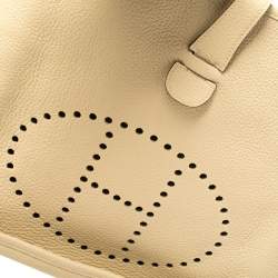 Pre Owned Hermes Parchemin Togo Leather Evelyne III GM Bag