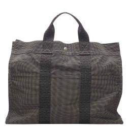Pre Owned Hermes Grey Canvas  Fourre Tout MM Tote Bag