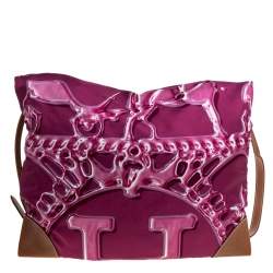 Pre Owned Hermes VIF Pink Satin and Leather MM Silky City Bag