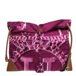Pre Owned Hermes VIF Pink Satin and Leather MM Silky City Bag