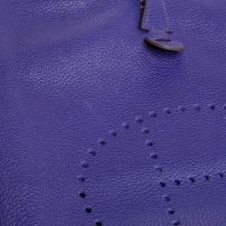 Pre Owned Hermes Ultraviolet Clemence Leather Evelyne I PM Bag