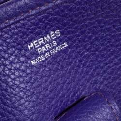 Pre Owned Hermes Ultraviolet Clemence Leather Evelyne I PM Bag