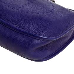 Pre Owned Hermes Ultraviolet Clemence Leather Evelyne I PM Bag