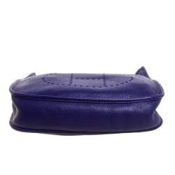 Pre Owned Hermes Ultraviolet Clemence Leather Evelyne I PM Bag