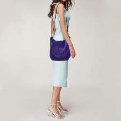 Pre Owned Hermes Ultraviolet Clemence Leather Evelyne I PM Bag