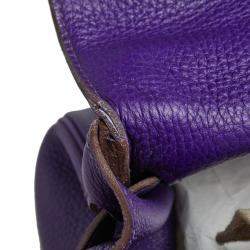 Hermes Ultraviolet Togo Leather Gold Plated Kelly Retourne 40 Bag