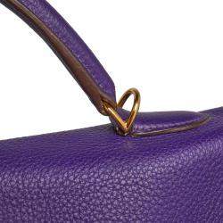 Hermes Ultraviolet Togo Leather Gold Plated Kelly Retourne 40 Bag