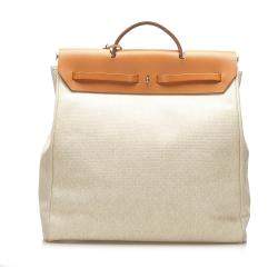 مملوكة مسبقًا Hermes Cream/Brown Toile Canvas Herbag GM Bag