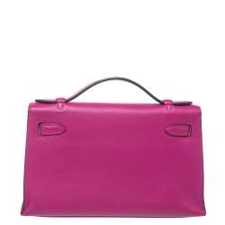 Hermès Cyclamen Swift Leather Palladium Hardware Kelly Pochette